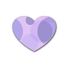 Purple Large Print Polka Dota Heart Coaster (4 Pack)  by SpinnyChairDesigns