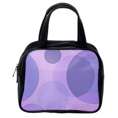 Purple Large Print Polka Dota Classic Handbag (one Side) by SpinnyChairDesigns