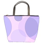 Purple Large Print Polka Dota Bucket Bag Front