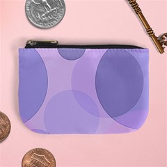 Purple Large Print Polka Dota Mini Coin Purse by SpinnyChairDesigns