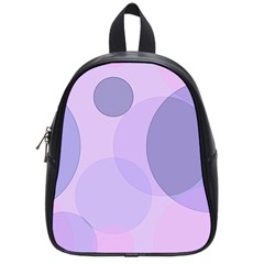 Purple Large Print Polka Dota School Bag (small) by SpinnyChairDesigns