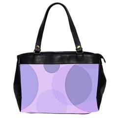 Purple Large Print Polka Dota Oversize Office Handbag (2 Sides) by SpinnyChairDesigns