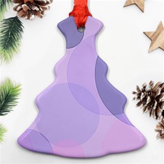 Purple Large Print Polka Dota Ornament (christmas Tree)  by SpinnyChairDesigns