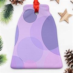 Purple Large Print Polka Dota Ornament (bell) by SpinnyChairDesigns