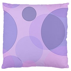 Purple Large Print Polka Dota Large Cushion Case (two Sides) by SpinnyChairDesigns