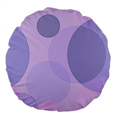 Purple Large Print Polka Dota Large 18  Premium Round Cushions