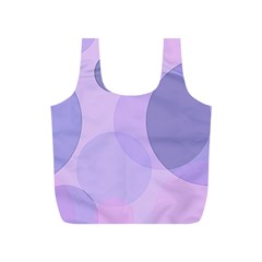 Purple Large Print Polka Dota Full Print Recycle Bag (s) by SpinnyChairDesigns