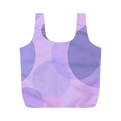 Purple Large Print Polka Dota Full Print Recycle Bag (m) by SpinnyChairDesigns