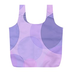 Purple Large Print Polka Dota Full Print Recycle Bag (l) by SpinnyChairDesigns