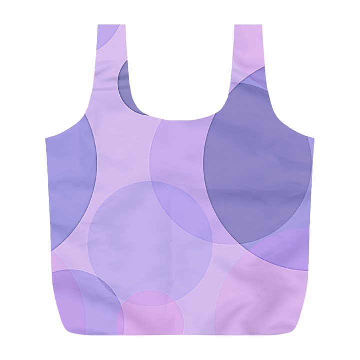 Purple Large Print Polka Dota Full Print Recycle Bag (L)