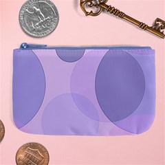 Purple Large Print Polka Dota Large Coin Purse by SpinnyChairDesigns