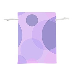 Purple Large Print Polka Dota Lightweight Drawstring Pouch (m) by SpinnyChairDesigns