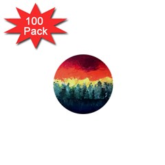 Rainbow Landscape 1  Mini Buttons (100 Pack)  by robinyukiko