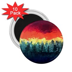 Rainbow Landscape 2 25  Magnets (10 Pack)  by robinyukiko