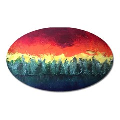 Rainbow Landscape Oval Magnet by robinyukiko