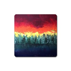 Rainbow Landscape Square Magnet by robinyukiko