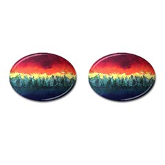 Rainbow Landscape Cufflinks (oval) by robinyukiko