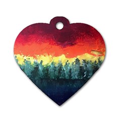 Rainbow Landscape Dog Tag Heart (one Side)