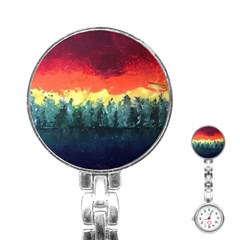 Rainbow Landscape Stainless Steel Nurses Watch by robinyukiko