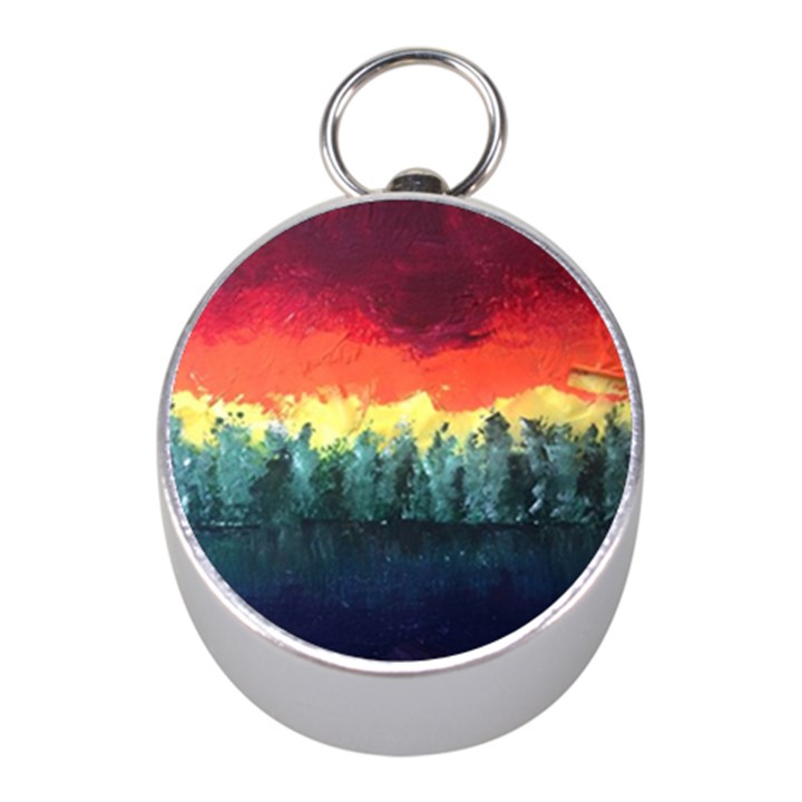 Rainbow Landscape Mini Silver Compasses