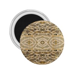 Ecru And Brown Intricate Pattern 2 25  Magnets by SpinnyChairDesigns