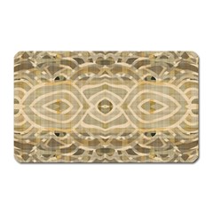 Ecru And Brown Intricate Pattern Magnet (rectangular) by SpinnyChairDesigns