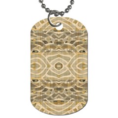 Ecru And Brown Intricate Pattern Dog Tag (one Side) by SpinnyChairDesigns