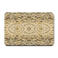 Ecru And Brown Intricate Pattern Small Doormat  by SpinnyChairDesigns