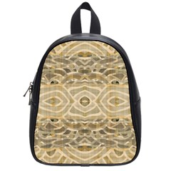 Ecru And Brown Intricate Pattern School Bag (small) by SpinnyChairDesigns