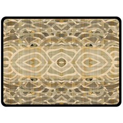 Ecru And Brown Intricate Pattern Fleece Blanket (large)  by SpinnyChairDesigns