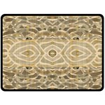 Ecru and Brown Intricate Pattern Fleece Blanket (Large)  80 x60  Blanket Front