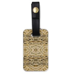 Ecru And Brown Intricate Pattern Luggage Tag (one Side) by SpinnyChairDesigns