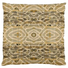 Ecru And Brown Intricate Pattern Standard Flano Cushion Case (two Sides) by SpinnyChairDesigns