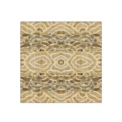 Ecru And Brown Intricate Pattern Satin Bandana Scarf