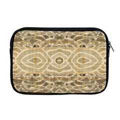 Ecru And Brown Intricate Pattern Apple Macbook Pro 17  Zipper Case by SpinnyChairDesigns