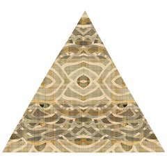 Ecru And Brown Intricate Pattern Wooden Puzzle Triangle by SpinnyChairDesigns