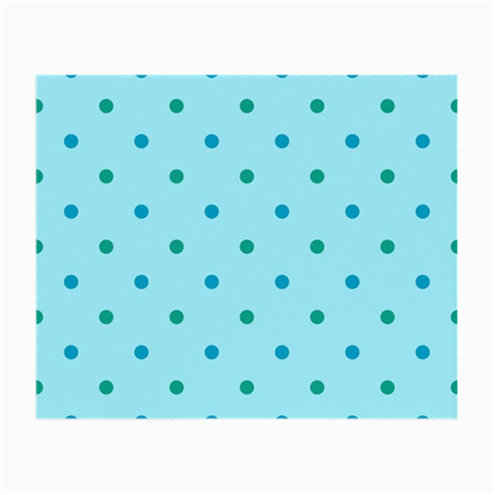 Blue Teal Green Polka Dots Small Glasses Cloth (2 Sides)