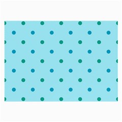 Blue Teal Green Polka Dots Large Glasses Cloth by SpinnyChairDesigns