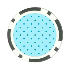 Blue Teal Green Polka Dots Poker Chip Card Guard