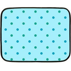 Blue Teal Green Polka Dots Double Sided Fleece Blanket (mini)  by SpinnyChairDesigns