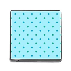 Blue Teal Green Polka Dots Memory Card Reader (Square 5 Slot)