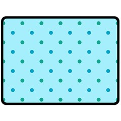 Blue Teal Green Polka Dots Fleece Blanket (large)  by SpinnyChairDesigns