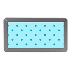 Blue Teal Green Polka Dots Memory Card Reader (mini) by SpinnyChairDesigns