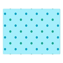 Blue Teal Green Polka Dots Double Sided Flano Blanket (Large) 