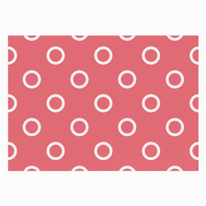 Coral Pink and White Circles Polka Dots Large Glasses Cloth