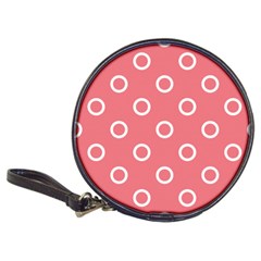 Coral Pink And White Circles Polka Dots Classic 20-cd Wallets by SpinnyChairDesigns