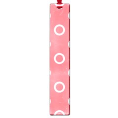 Coral Pink And White Circles Polka Dots Large Book Marks by SpinnyChairDesigns