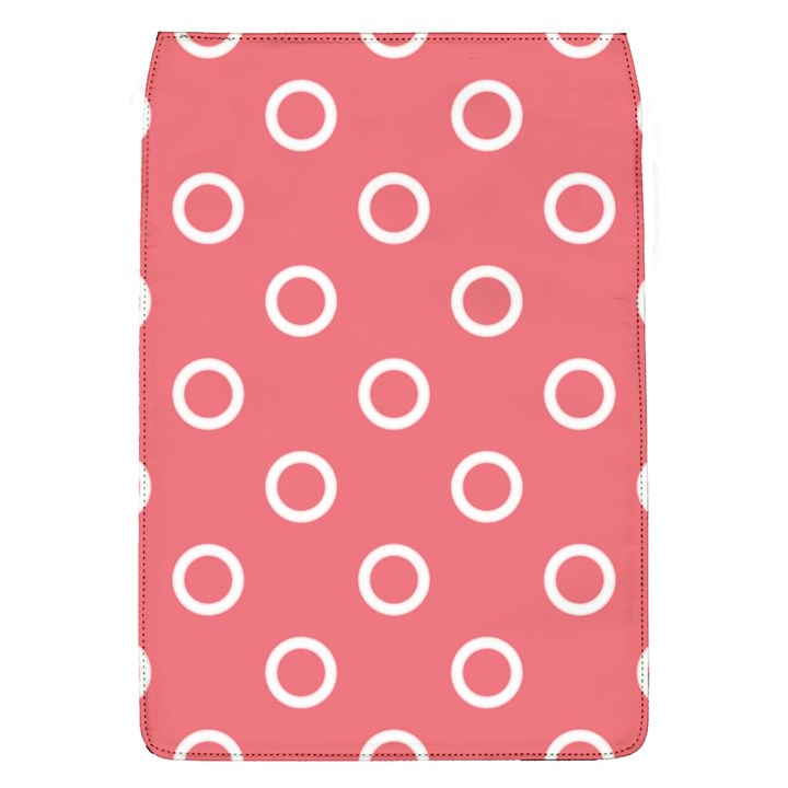 Coral Pink and White Circles Polka Dots Removable Flap Cover (L)