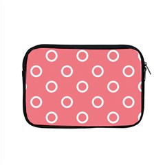 Coral Pink And White Circles Polka Dots Apple Macbook Pro 15  Zipper Case by SpinnyChairDesigns