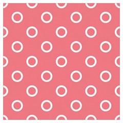 Coral Pink And White Circles Polka Dots Long Sheer Chiffon Scarf 